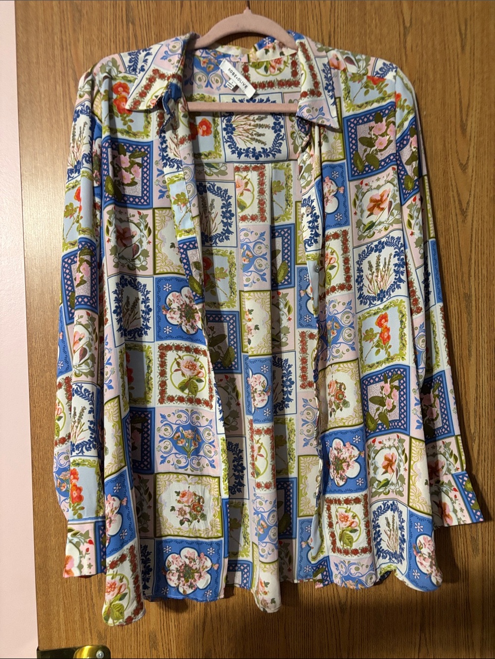 Rose & Olive Blue Multi Floral Patchwork Blazer